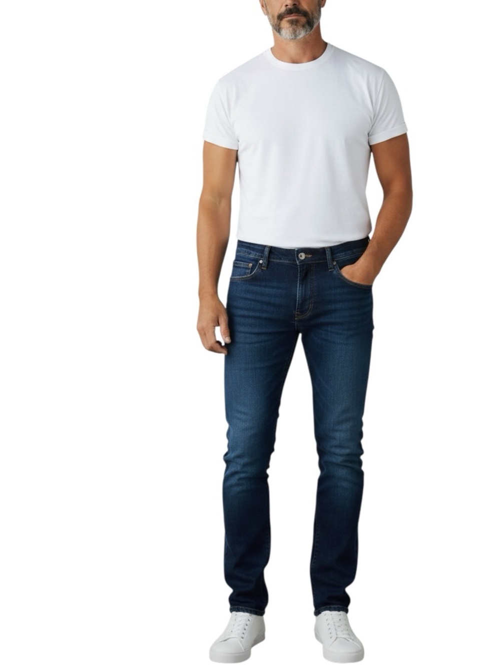 Michael Kors Parker Slim Fit Blue Dark Wash Blue Jeans